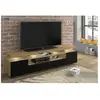 BIM Furniture Eva Meuble TV bas 180 cm avec double plateau de table et commode HiFi (chêne artisan / noir mat) avec LED