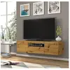 PETITS MEUBLES Meuble TV bas universel Aura 150 cm Buffet HI-FI à suspendre ou à poser chêne artisan avec LED