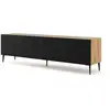 AC-DÉCO Bim Furniture - Meuble tv 4 portes 200 cm Philaé Bois et Noir
