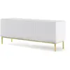AC-DÉCO Bim Furniture - Meuble tv ravenna b 150 cm 3D fraisé blanc mat + cadre