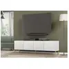 AC-DÉCO Meuble tv à 4 portes avec cadre doré surf - blanc brillant- l 200 cm