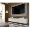 Meuble TV suspendu - AC-Déco - Subi - Blanc - Doré - L 180 cm - Design contemporain