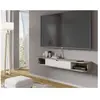AC-DÉCO Bim forniture icarus meuble tv de salon 156x29x20 cm chêne clair blanc mat