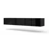 Meuble TV suspendu BINGO 180 cm noir mat / noir brillant