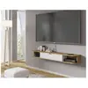 AC-DÉCO Bim forniture icarus meuble tv de salon 156x29x20 cm chêne blanc mat