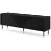 AC-DÉCO Petits-meubles - Meuble Tv Woody 180 Cm 4d Fraisée Noir Mat