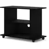 AC-DÉCO Table Meuble Tv À Roulettes "Yogi" - Noir Mat - L 80 Cm