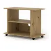 Meuble TV - AC-Déco - Yogi - Beige - L 80 cm - Sur roulettes - 2 étagères ouvertes