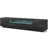 Meuble TV AURA 200 suspendu ou sur pied SAHARA noir + LED