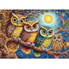 Puzzle 500 pièces : Hiboux au clair de lune
