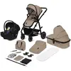 Poussette combinée 3en1 LIONELO Amber - Pack poussette canne Nacelle S...