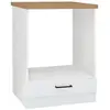 JUNONA Meuble bas four 60 cm - Plan de travail - Blanc brillant