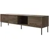 Meuble TV 3 portes avec LED   MODITY   couleur noyer   175 cm