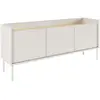 Meuble TV 3 portes   TOVI   blanc / couleur chêne linberg  140 cm