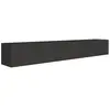 Selsey Veldio   Meuble Tv Mural Avec Façades Rainurées   200 Cm   Noir