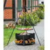 Farm-Mdlt Grille barbecue sur trépied + Brasero avec range bois SOLAFA...