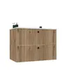 Tigo - meuble sous lavabo 2 tiroirs chêne façade rainurée + lavabo