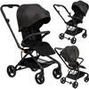 Poussette citadine ultra compacte MoMi ADELLE - Noir/Rouge - Siège piv...