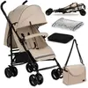 Momi Akira - Poussette Ultra Compacte - Légère 6.7 Kg - De 6 Mois À 15 Kg - Kit D'accessoires - Sac Et Panier ? Beige