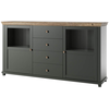 Petits meubles Buffet 2 portes 4 tiroirs stratifiés vert et bois