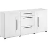 Petits meubles Buffet 2 portes 3 tiroirs stratifiés blanc