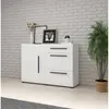 Petits meubles Buffet 1 porte 3 tiroirs stratifiés blanc