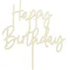 PartyDeco Décoration De Gâteau En Bois « Joyeux Anniversaire » 16,5 Cm