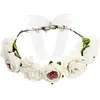 Party-Decoration couronne fleurs artificielles rosier 17cm blanc - partydeco wian1-008-karton