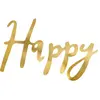 PartyDeco Guirlande dorée happy birthday - 62 cm
