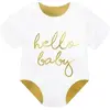 Party Deco Lot de 20 serviettes Hello Baby blanc (16 x 16 cm)