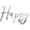 Guirlande d'anniversaire - PARTYDECO - Happy Birthday - Papier scintillant - Argent - Mixte