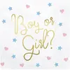 PartyDeco Lot de 20 serviettes Boy or Girl? (33 x 33 cm)