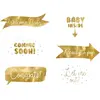 Kit photobooth baby shower blanc et or 6 pièces - Or