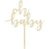 Cake topper en bois oh baby 13,5 x 17 cm
