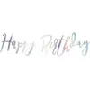 Merkloos / Sans marque Guirlande irisée happy birthday - 62 cm