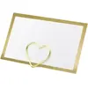 Party-Decoration Marque-places - NO NAME - Blanc bord doré - Pour placement convives