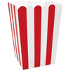 6 Boîtes à popcorn en carton rouges et blanches 7 x 12,5 cm