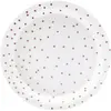 Assiettes En Papier À Pois, Blanc, Or Rose, 18 Cm, 6 Pièces.