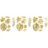 Party Deco Décorations Aloha feuilles tropicales dorées (21 pièces)