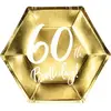 Assiette en papier 60th Birtdhay doré (Lot de 6) 