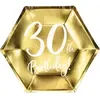 Assiette en papier 30th Birtdhay doré (Lot de 6) 