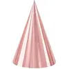 PARTYDECO 6 Chapeaux de fête en carton rose gold 16 cm - Rose