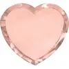 Assiettes en forme de coeur, or rose, 21x19cm (1 paquet / 6 pièces)
