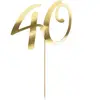 Décoration De Gâteau « 40 », Or, 20,5 Cm