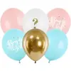 Lot de 6 Ballons"Fille ou Garçon" Bleu/Rose/Or - 30cm