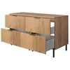 Meuble sous double vasque avec plan sur pieds flow chêne craft 120 cm
