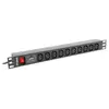 REGLETA LANBERG 1U 10A RACK 19 10X SOCKET NEGRO 2M