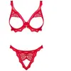Obsessive - ensemble soutien-gorge ouvert bergamore 2 pièces - rouge xs/s