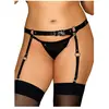 Obsessive Porte-jarretelles ajustable en cuir verni - Formes généreuses