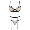 Obsessive Ensemble Soutien-gorge corbeille, String et Porte-jarretelles nude S/M
